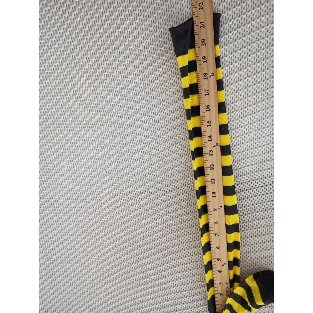 Y2K Clueless Bumblebee Yellow Black Striped Knee High Socks Emo Costume - Picture 6 of 7